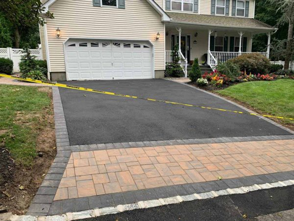 Fresh asphalt driveway